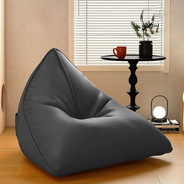 Silla reclinable de bolsa de frijoles de tela técnica triangular escandinava contemporánea para sala de estar 