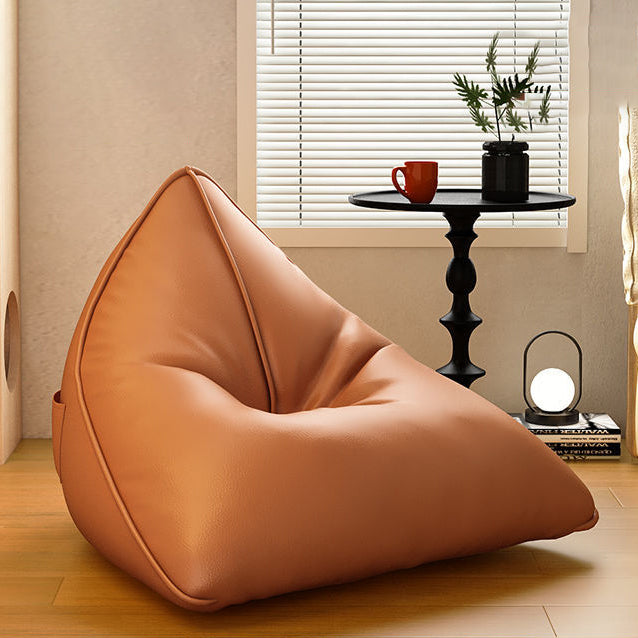 Silla reclinable de bolsa de frijoles de tela técnica triangular escandinava contemporánea para sala de estar 