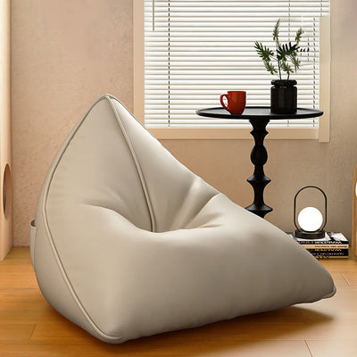 Silla reclinable de bolsa de frijoles de tela técnica triangular escandinava contemporánea para sala de estar 