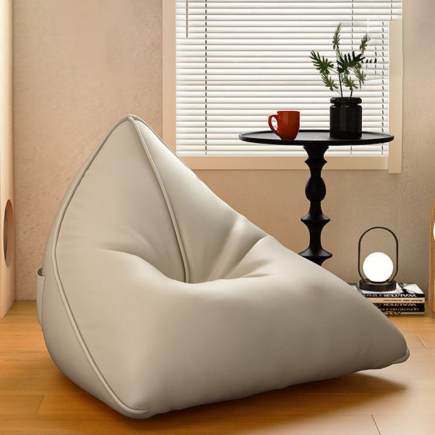 Silla reclinable de bolsa de frijoles de tela técnica triangular escandinava contemporánea para sala de estar 