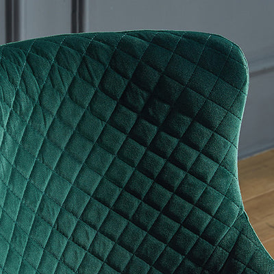 Silla de comedor contemporánea de lujo cuadrada de terciopelo con marco de madera maciza y respaldo de ala para comedor 