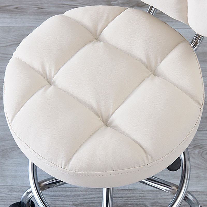 Tabouret de bar rond en tissu technique contemporain avec dossier pivotant en métal réglable en hauteur pour salle à manger 