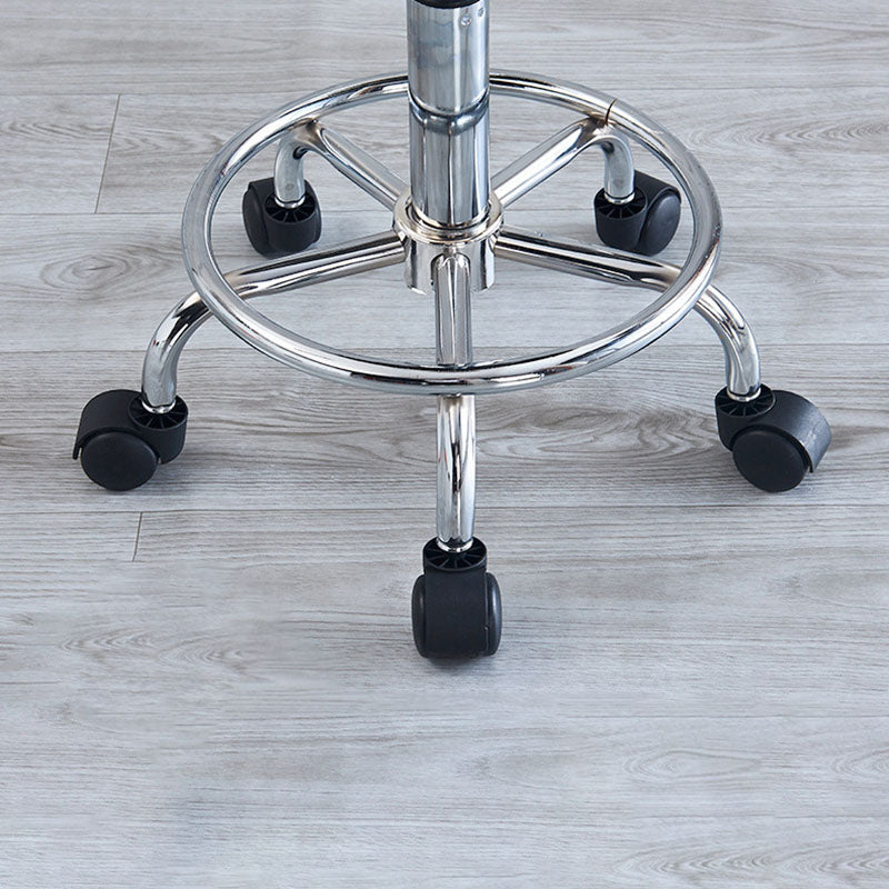 Taburete de bar giratorio de altura ajustable de metal con respaldo de tela tecnológica redonda de simplicidad contemporánea para comedor 