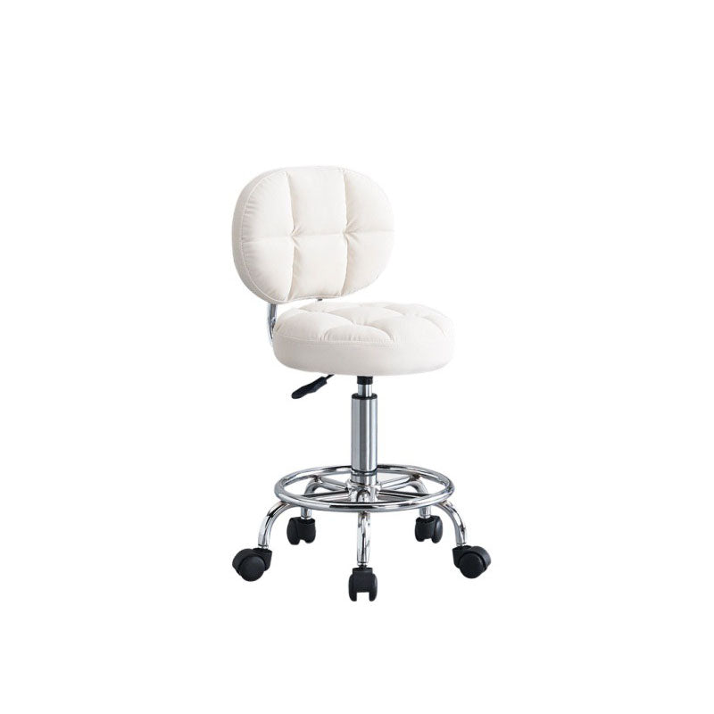 Tabouret de bar rond en tissu technique contemporain avec dossier pivotant en métal réglable en hauteur pour salle à manger 