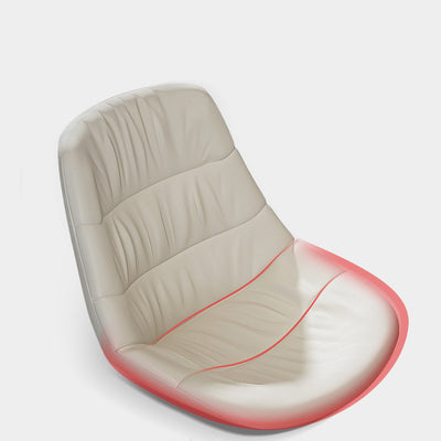 Contemporary Scandinavian Curved Leather Upholstered Metal Vanity Stool Backrest For Bedroom