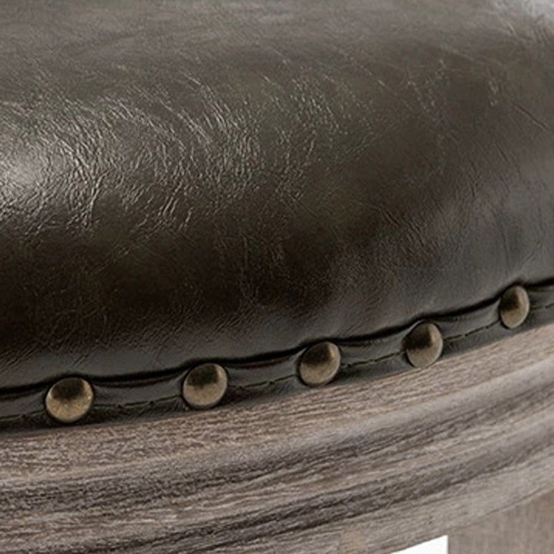Chaise de salle à manger en cuir véritable européen traditionnel en bois massif avec dossier arc pour salle à manger 