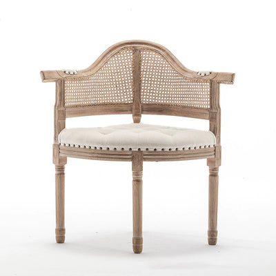 Silla de comedor de madera maciza tapizada en cuero genuino europeo tradicional con respaldo arqueado para comedor 