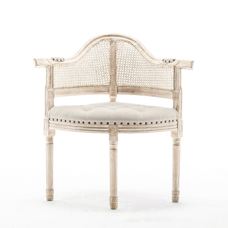 Chaise de salle à manger en cuir véritable européen traditionnel en bois massif avec dossier arc pour salle à manger 