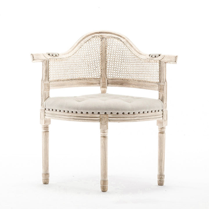 Chaise de salle à manger en cuir véritable européen traditionnel en bois massif avec dossier arc pour salle à manger 