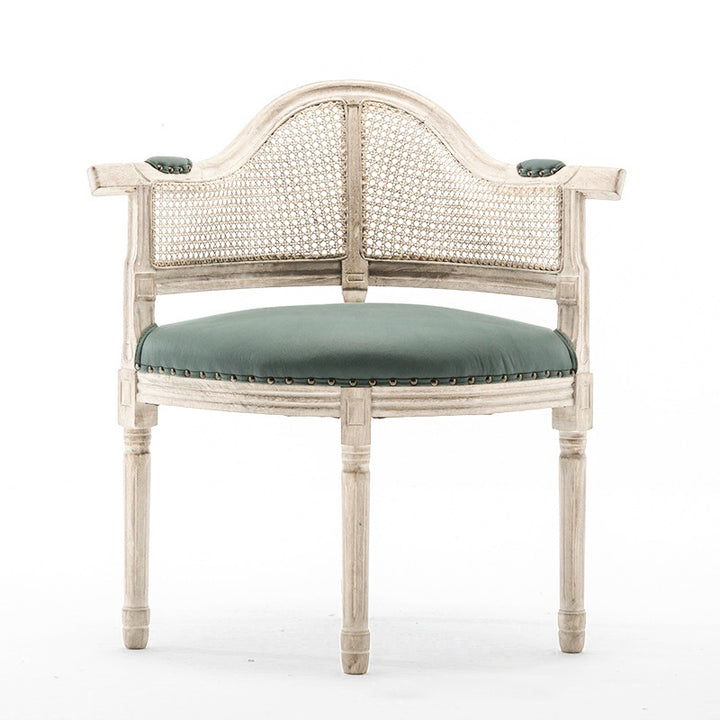 Chaise de salle à manger en cuir véritable européen traditionnel en bois massif avec dossier arc pour salle à manger 