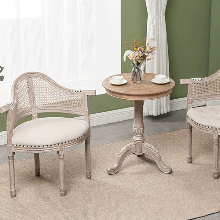 Chaise de salle à manger en cuir véritable européen traditionnel en bois massif avec dossier arc pour salle à manger 