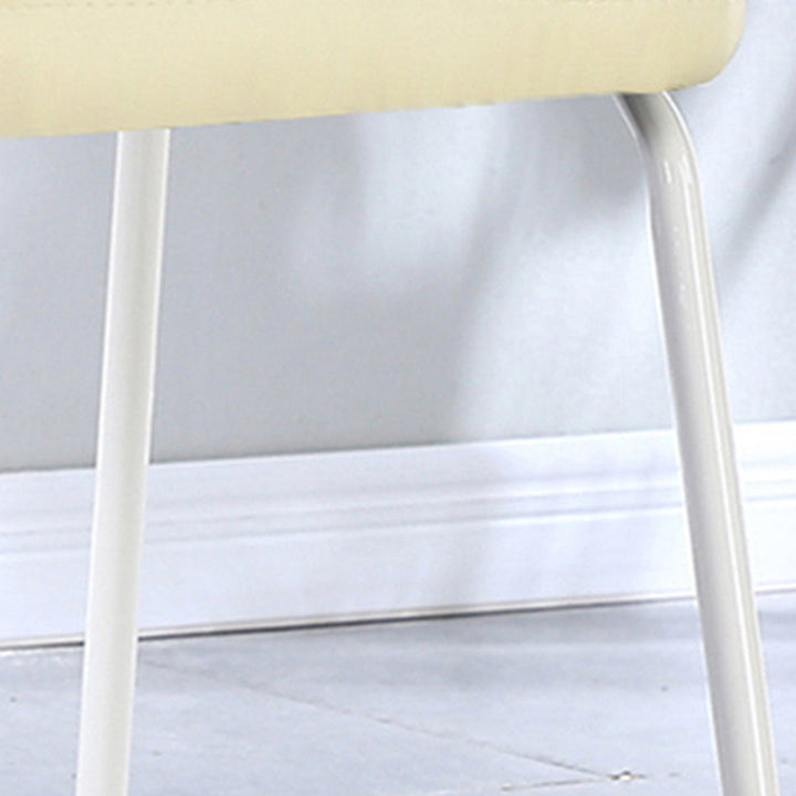 Tabouret de coiffeuse empilable avec dossier en cuir artificiel carré scandinave contemporain et cadre en acier au carbone pour chambre 