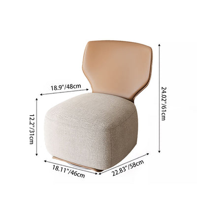 Contemporary Nordic Square Fabric Upholstered Accent Chair Backrest For Living Room