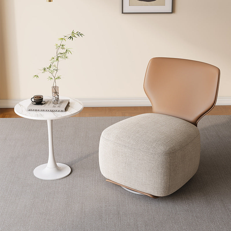 Contemporary Nordic Square Fabric Upholstered Accent Chair Backrest For Living Room