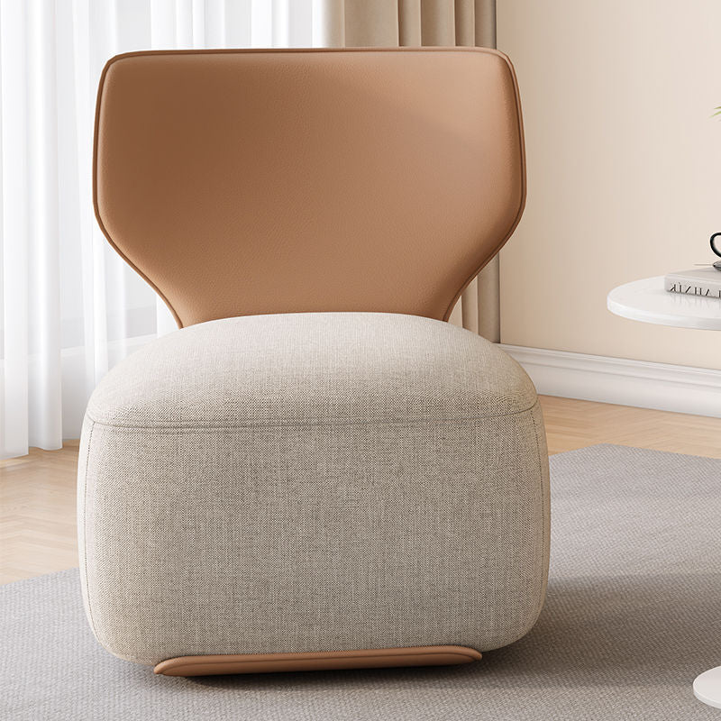 Contemporary Nordic Square Fabric Upholstered Accent Chair Backrest For Living Room
