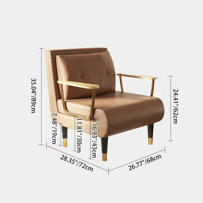 Contemporary Luxury Square Tech Fabric Upholstered Collapsible Accent Chair Convertible Sofa For Living Room