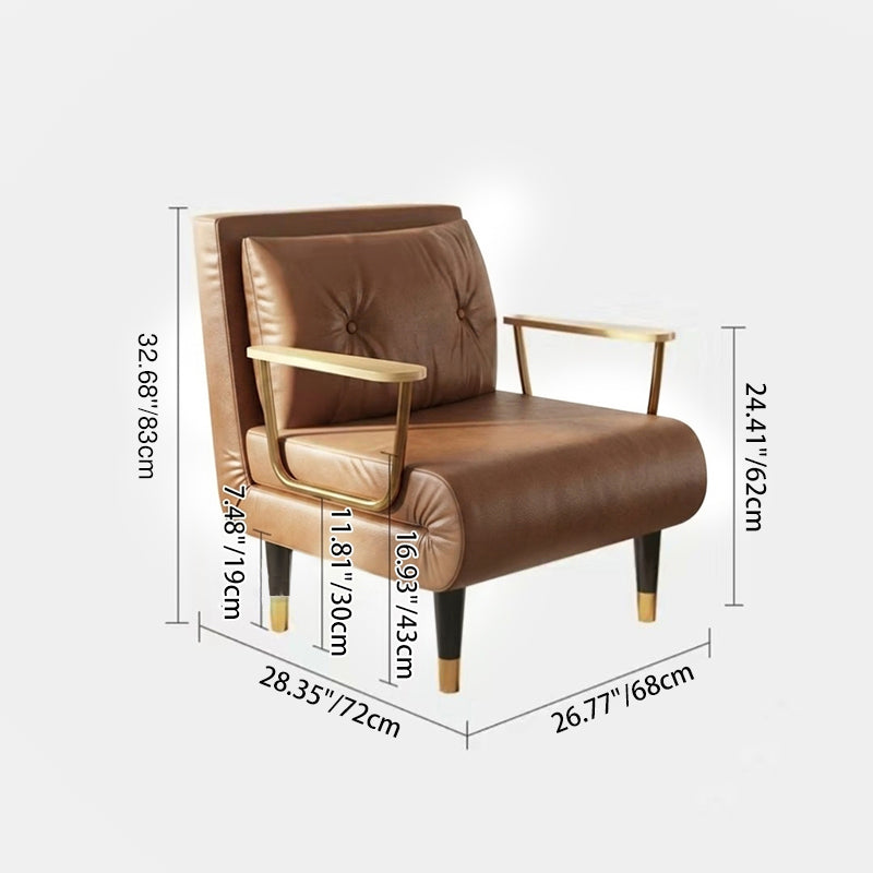 Contemporary Luxury Square Synthetic Fabric Upholstered Collapsible Accent Chair Convertible Sofa For Living Room