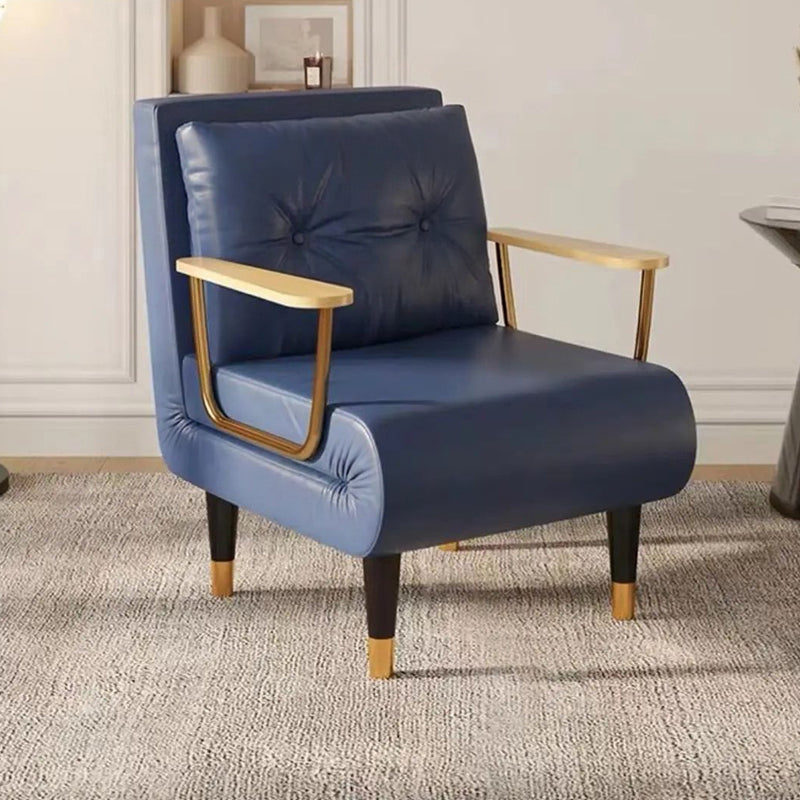 Contemporary Luxury Square Synthetic Fabric Upholstered Collapsible Accent Chair Convertible Sofa For Living Room