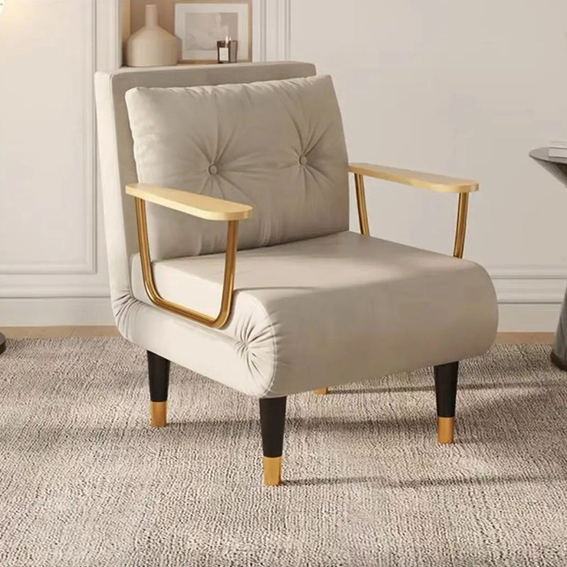 Contemporary Luxury Square Synthetic Fabric Upholstered Collapsible Accent Chair Convertible Sofa For Living Room