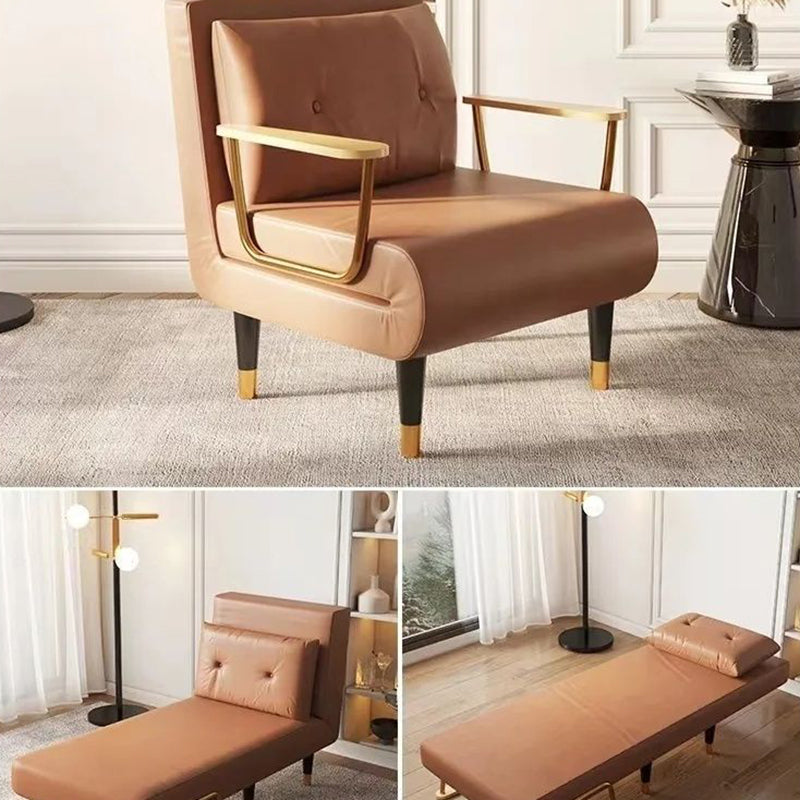 Contemporary Luxury Square Tech Fabric Upholstered Collapsible Accent Chair Convertible Sofa For Living Room
