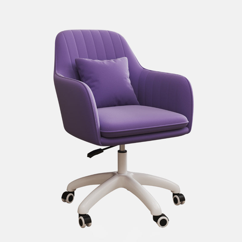 Silla de escritorio giratoria ajustable en altura con respaldo tapizado en franela cuadrada de simplicidad contemporánea para estudio 