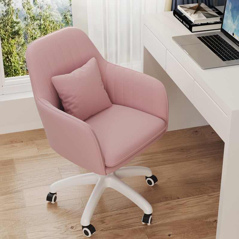 Silla de escritorio giratoria ajustable en altura con respaldo tapizado en franela cuadrada de simplicidad contemporánea para estudio 