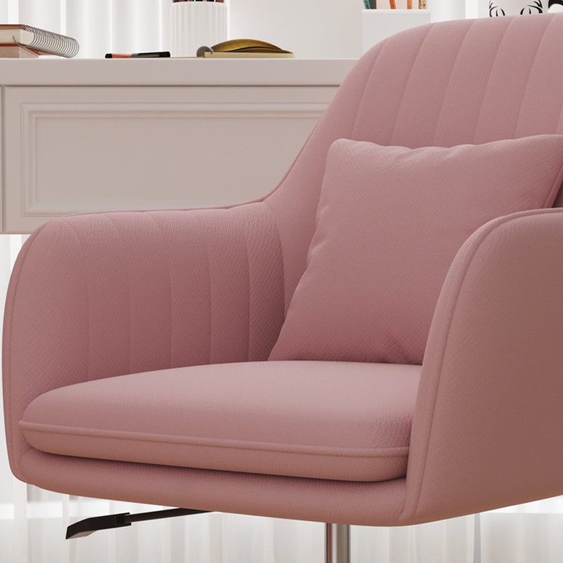 Silla de escritorio giratoria ajustable en altura con respaldo tapizado en franela cuadrada de simplicidad contemporánea para estudio 