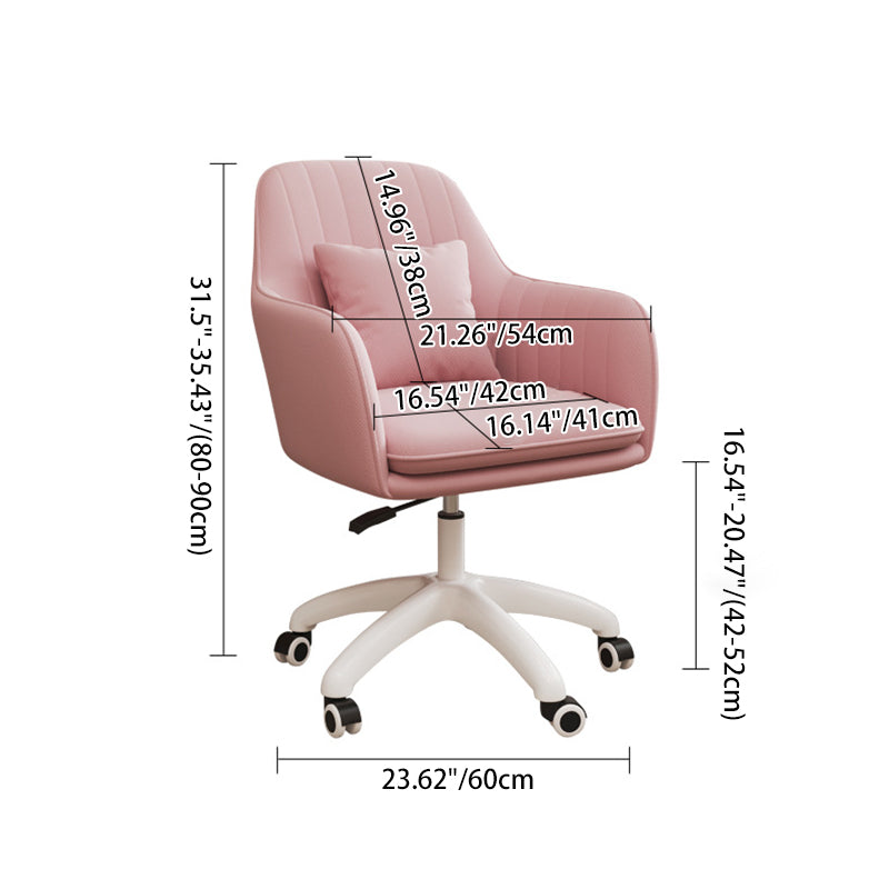 Silla de escritorio giratoria ajustable en altura con respaldo tapizado en franela cuadrada de simplicidad contemporánea para estudio 