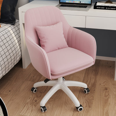 Silla de escritorio giratoria ajustable en altura con respaldo tapizado en franela cuadrada de simplicidad contemporánea para estudio 