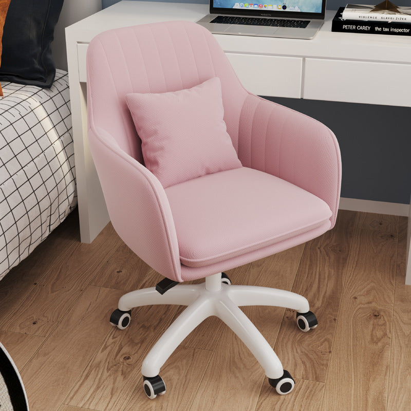 Silla de escritorio giratoria ajustable en altura con respaldo tapizado en franela cuadrada de simplicidad contemporánea para estudio 