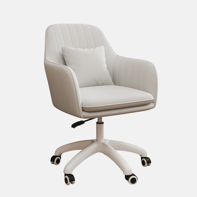 Silla de escritorio giratoria ajustable en altura con respaldo tapizado en franela cuadrada de simplicidad contemporánea para estudio 