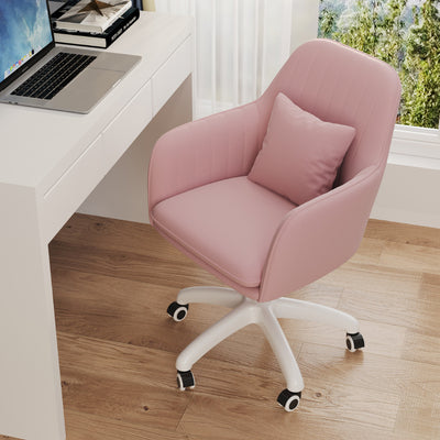Silla de escritorio giratoria ajustable en altura con respaldo tapizado en franela cuadrada de simplicidad contemporánea para estudio 