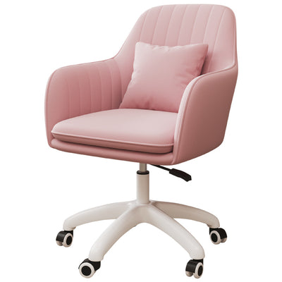 Silla de escritorio giratoria ajustable en altura con respaldo tapizado en franela cuadrada de simplicidad contemporánea para estudio 