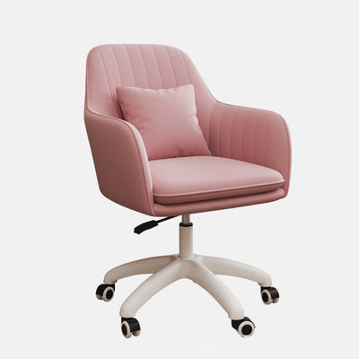 Silla de escritorio giratoria ajustable en altura con respaldo tapizado en franela cuadrada de simplicidad contemporánea para estudio 