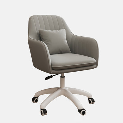 Silla de escritorio giratoria ajustable en altura con respaldo tapizado en franela cuadrada de simplicidad contemporánea para estudio 