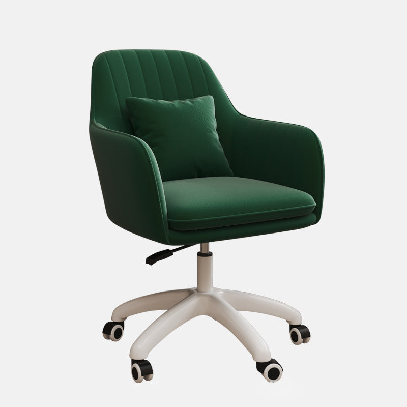 Silla de escritorio giratoria ajustable en altura con respaldo tapizado en franela cuadrada de simplicidad contemporánea para estudio 