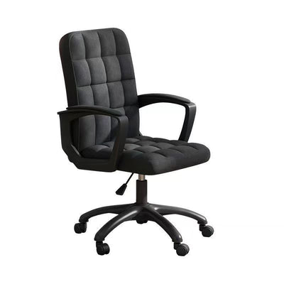 Silla de escritorio giratoria ajustable en altura con respaldo tapizado en tela cuadrada de simplicidad contemporánea para estudio 