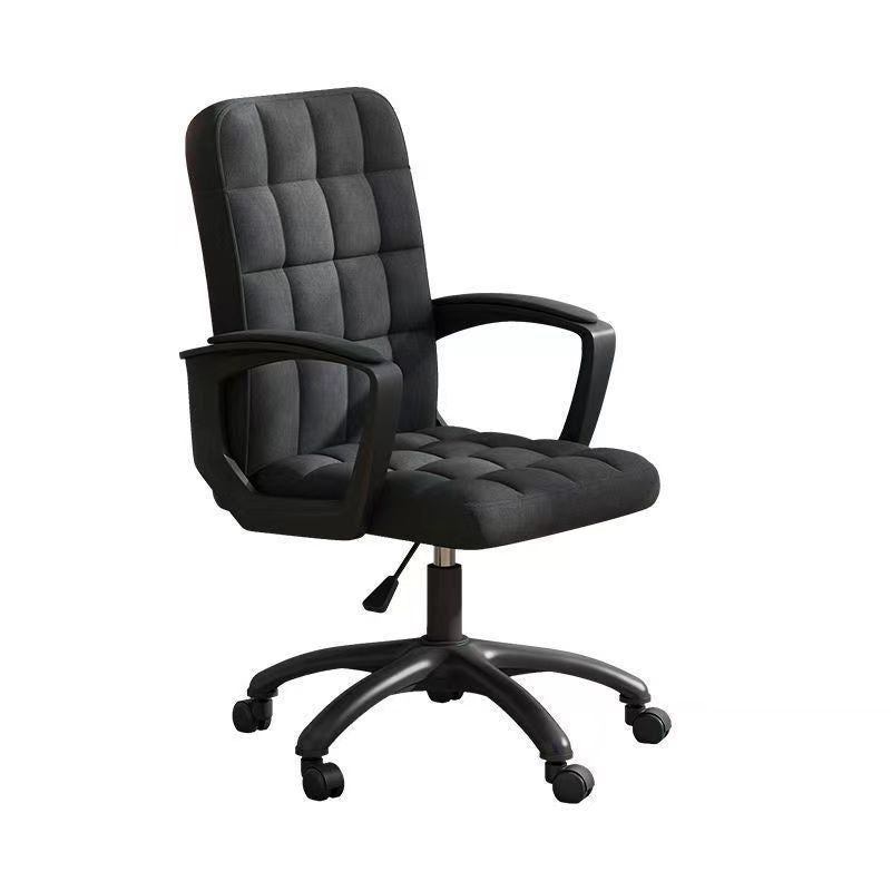 Silla de escritorio giratoria ajustable en altura con respaldo tapizado en tela cuadrada de simplicidad contemporánea para estudio 