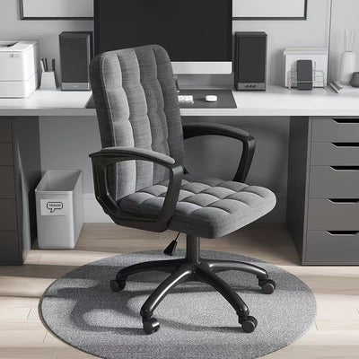Silla de escritorio giratoria ajustable en altura con respaldo tapizado en tela cuadrada de simplicidad contemporánea para estudio 