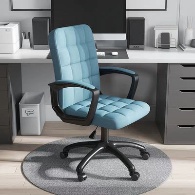 Silla de escritorio giratoria ajustable en altura con respaldo tapizado en tela cuadrada de simplicidad contemporánea para estudio 