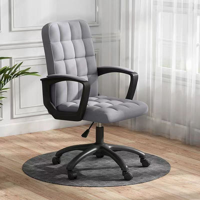 Silla de escritorio giratoria ajustable en altura con respaldo tapizado en tela cuadrada de simplicidad contemporánea para estudio 