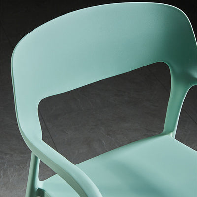 Chaise de salle à manger empilable en plastique carré nordique contemporaine avec dossier et accoudoir 