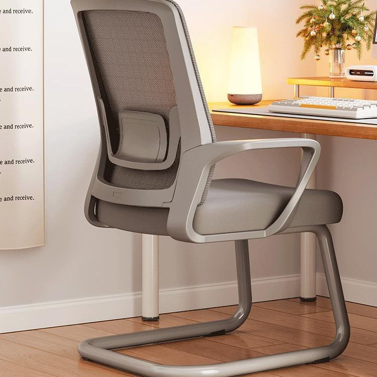 Simplicité contemporaine Chaise de bureau en tissu à mailles carrées avec cadre en métal Dossier Accoudoir pour étude 