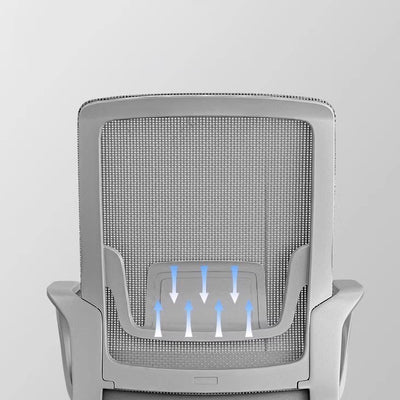 Silla de escritorio con respaldo de reposabrazos de tela de malla cuadrada de simplicidad contemporánea con estructura de metal para estudio 