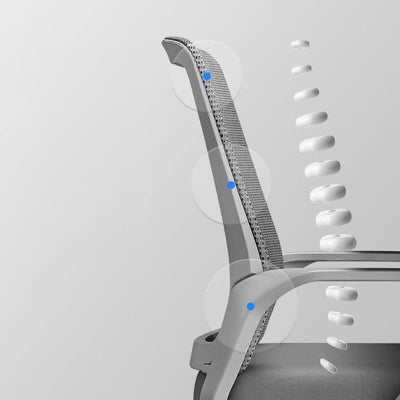 Silla de escritorio con respaldo de reposabrazos de tela de malla cuadrada de simplicidad contemporánea con estructura de metal para estudio 