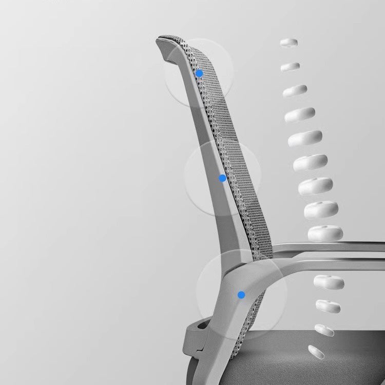 Silla de escritorio con respaldo de reposabrazos de tela de malla cuadrada de simplicidad contemporánea con estructura de metal para estudio 