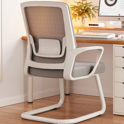 Silla de escritorio con respaldo de reposabrazos de tela de malla cuadrada de simplicidad contemporánea con estructura de metal para estudio 