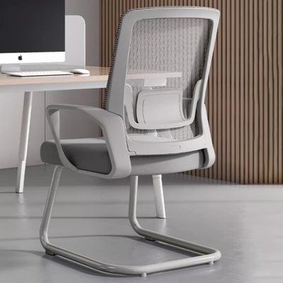 Silla de escritorio con respaldo de reposabrazos de tela de malla cuadrada de simplicidad contemporánea con estructura de metal para estudio 