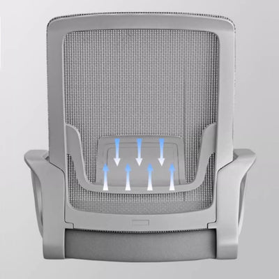 Silla de escritorio con respaldo de reposabrazos de tela de malla cuadrada de simplicidad contemporánea con estructura de metal para estudio 