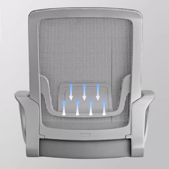 Silla de escritorio con respaldo de reposabrazos de tela de malla cuadrada de simplicidad contemporánea con estructura de metal para estudio 